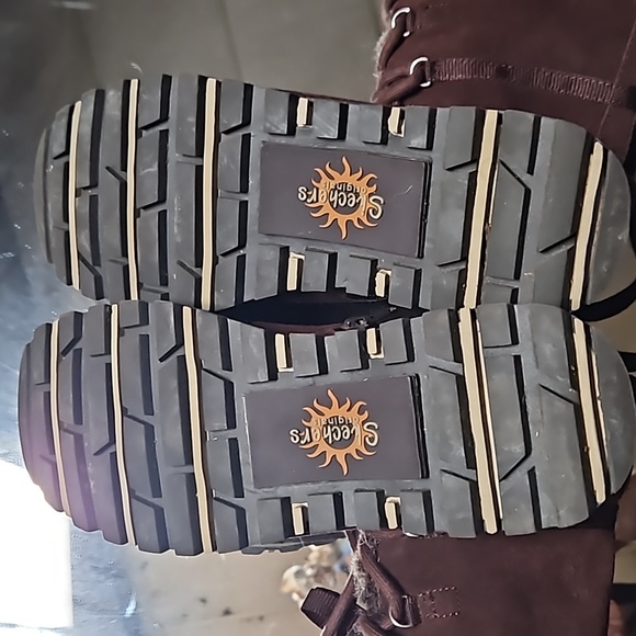 Skechers originals mukluk like boots with fake fur size 10 brown suede - Picture 5 of 6